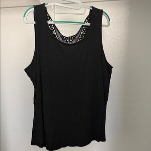 Torrid Black Tank Top with Lace Detail